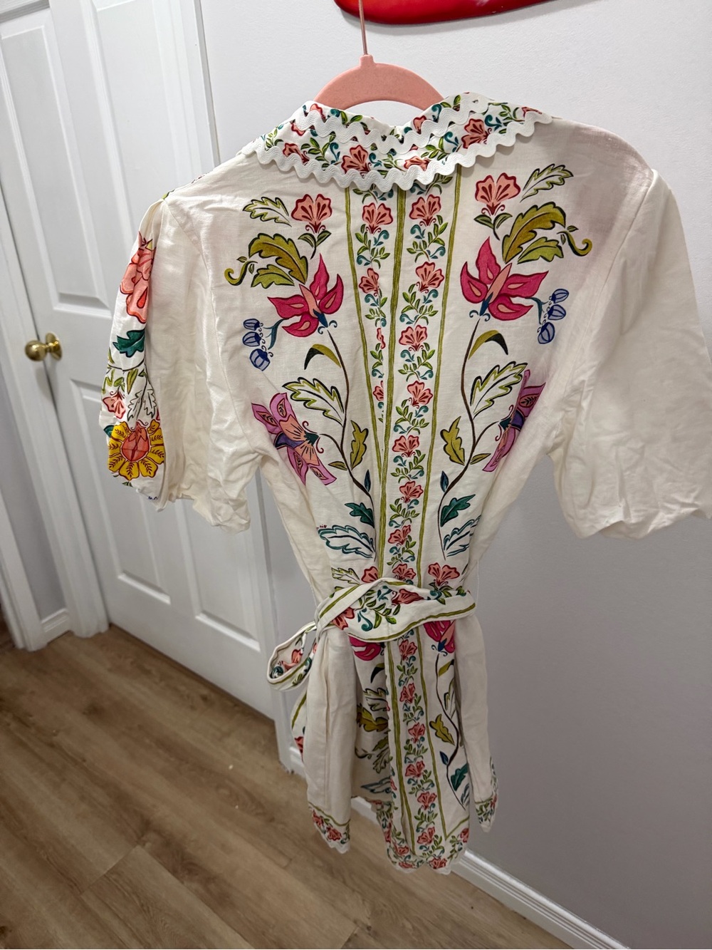 NWOT Farm Rio Floral Insects Linen Blend Romper - Picture 9 of 9
